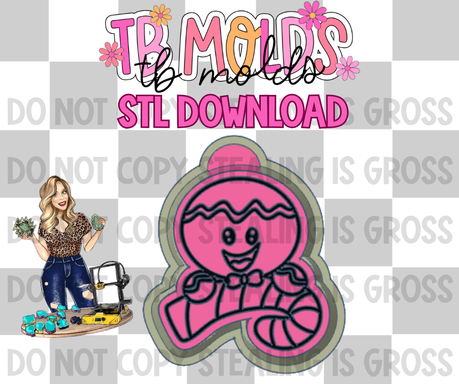 Candycane Gingerbread STL FILE