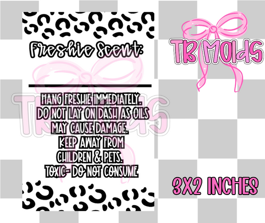 3x2 leopard freshie scent label