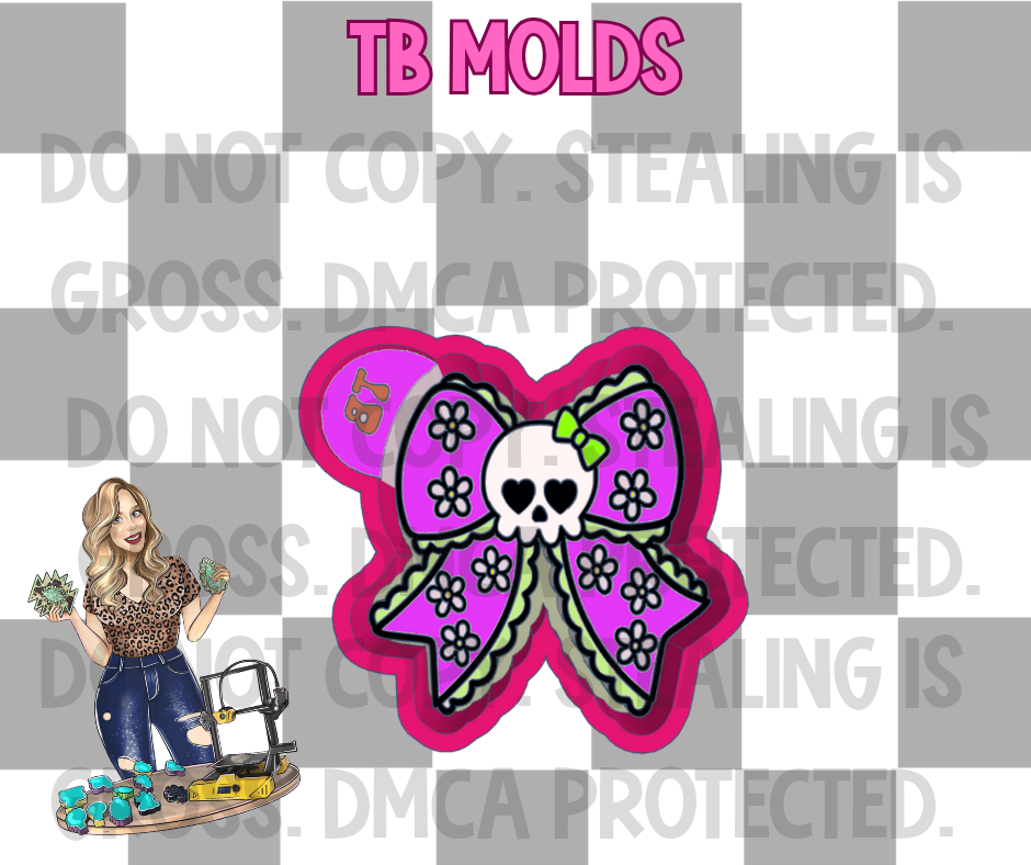 Ruffle Skull Bow