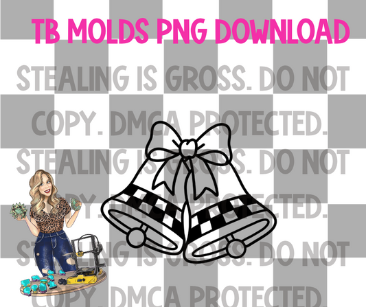 Checkered Christmas bells PNG