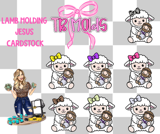 Lamb holding Jesus TB MOLDS mixed grab bag cardstock