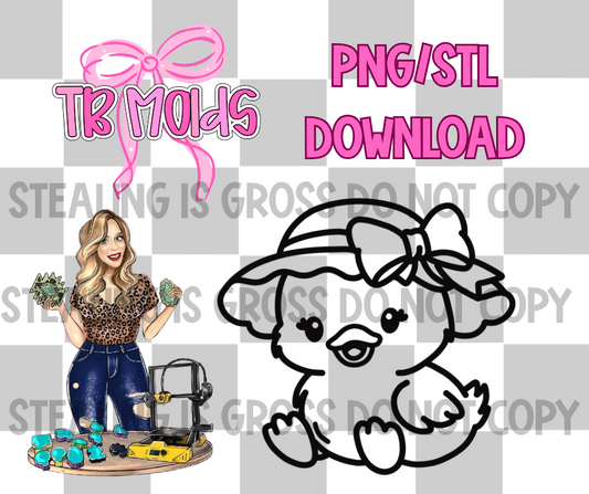 Coquette hat chick PNG/STL Download