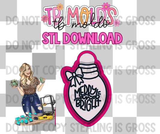 Merry & Bright light PNG STL download