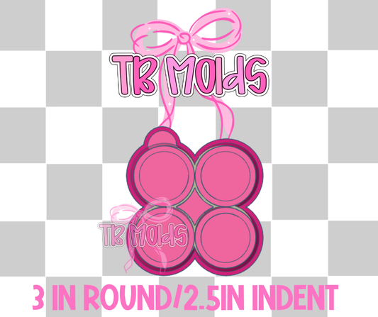 3 in round/ 2.5 in indent