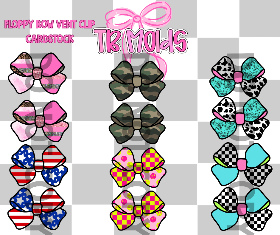 Vent clip Floppy bow mixed grab bag cardstock