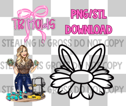 Bunny Flower PNG/STL Download