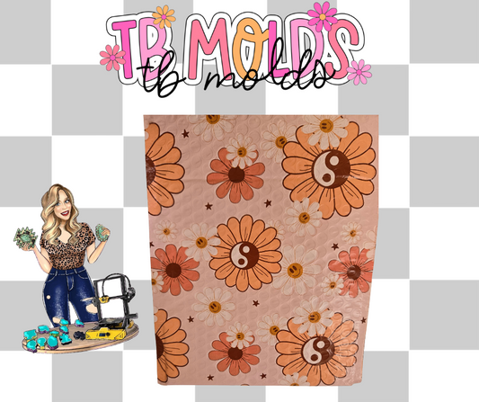 6.5 x 10 Floral Yin & Yang Bubble Mailer