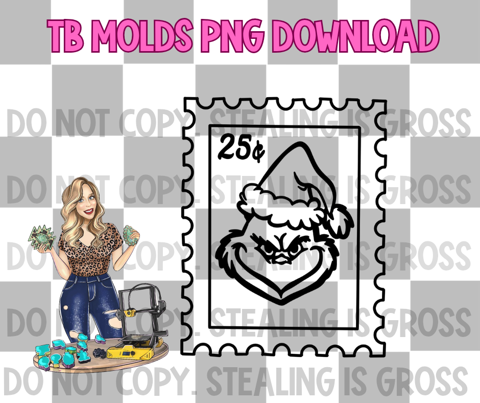 Green man stamp PNG