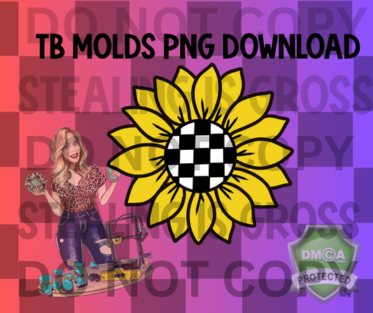 CHECKERED SUNFLOWER PNG